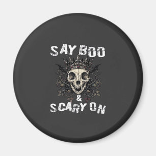 Sag Boo Gruseliger Totenkopf Krone Fledermaus Flüg Magnet