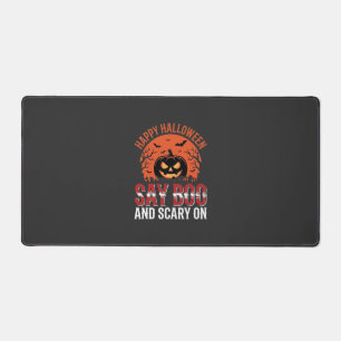 Sag Boo Halloween-Kürbisdesign_1 Schreibtischunterlage