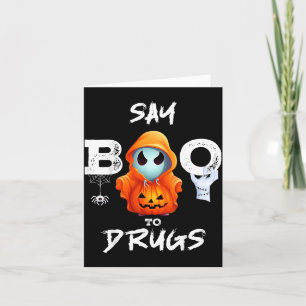 Sag Buh zu Drogen Lustiger Halloween-Rotband-Woche Karte