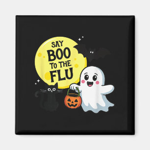 Sag Buh zur Grippe Halloween  Magnet