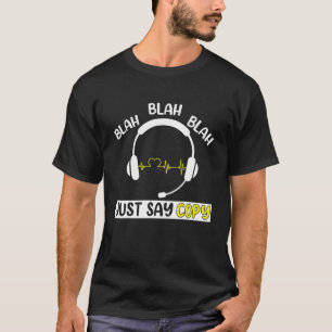Sag einfach Kopie 911 Dispatcher Dünne gelbe Linie T-Shirt