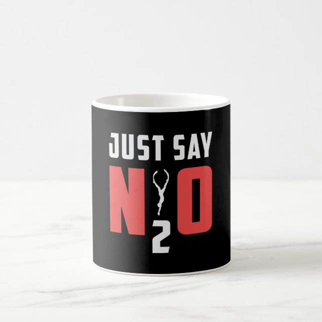 Sag einfach N2O Scuba Diver Ozean Funny Kaffeetasse (Mittel)