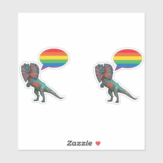 Sag es! Sag Gay! LGBTQIA+ Dinosaurier Aufkleber (Blatt)
