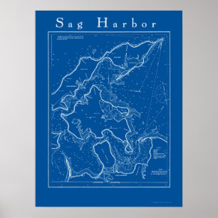 Sag Harbor, New York Nautical Chart Poster