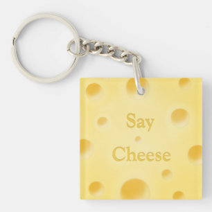 "Sag Käse" Süße gelbe Käsescheibe individuell Schlüsselanhänger