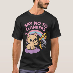 Sag Nein zu Clankers Anti-AI-Robotern Süße Kätzche T-Shirt