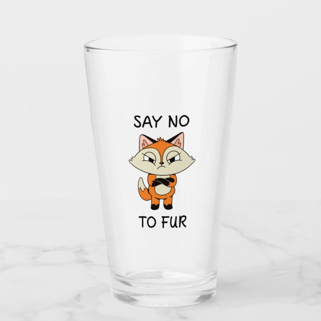 Sag nein zu Fur - Sad Fox Glas (Vorderseite)