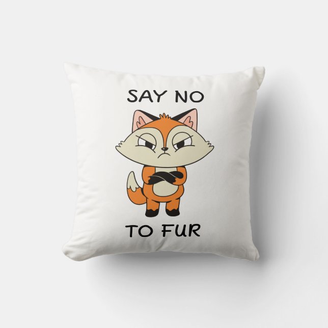 Sag nein zu Fur - Sad Fox Kissen (Vorderseite)