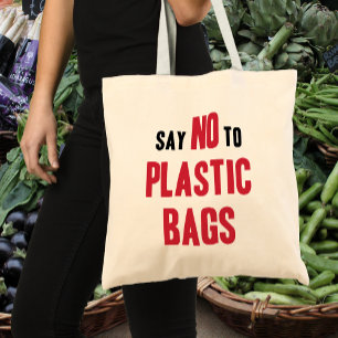 Sag Nein zu Plastiktüten Wiederverwendbare Canvas- Tragetasche