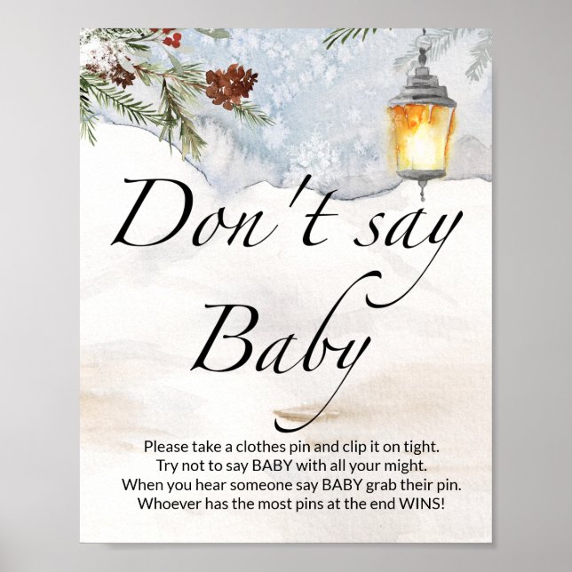 Sag nicht Baby Evergreen Baby Dusche Poster (Vorne)