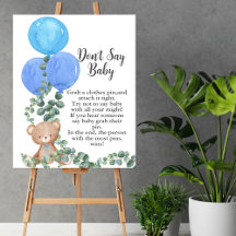 Sag nicht Baby Oh Boy Bear Blue Ballon Eukalyptus