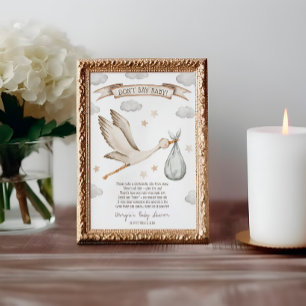 Sag nicht Baby! Storch Baby Shower Spiel Einladung