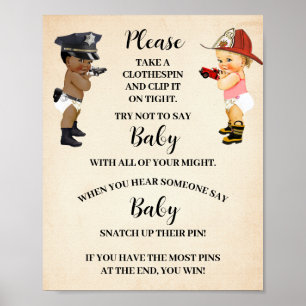 Sag nicht Baby-Wäscheklammer Kleiner Rekrut Spiel Poster