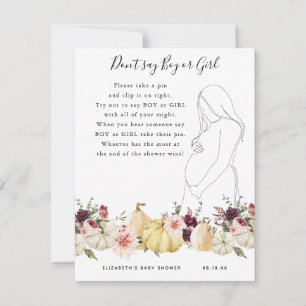 Sag nicht Junge oder Mädchen Baby Showspiel