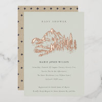 Saga Green Rose Gold Mountain Pine Baby Dusche