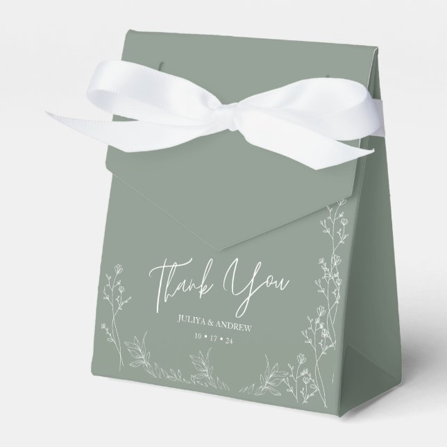 Saga green trendy Gastgeschenk Hochzeit Box Geschenkschachtel (Vorderseite)