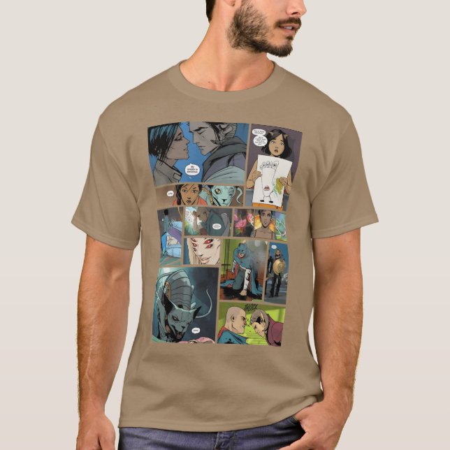 Saga Image Comics Panel Design Freunde Mädchen T-Shirt (Vorderseite)