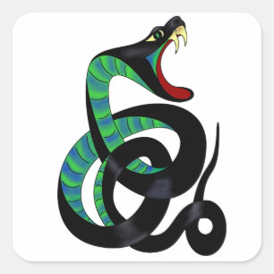 Sagacious Serpent Quadratischer Aufkleber