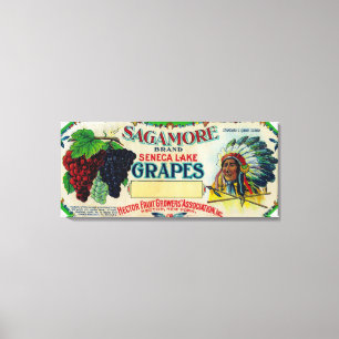 Sagamore Traube LabelHector, NY Leinwanddruck