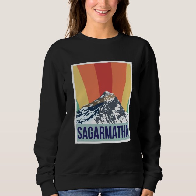 Sagarmatha Mountains Retro National Park Tibet Nep Sweatshirt (Vorderseite)