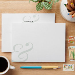 Sage Adresse de Retour de Mariage Esperluette | 