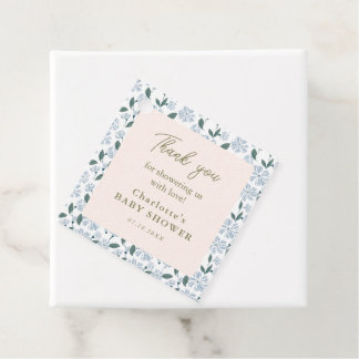 Sage and Dusty Blue Floral Baby Dusche Vielen Dank Geschenkanhänger