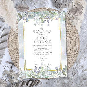 Sage and Lilac Floral Winter Brautparty Einladung