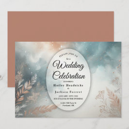 Sage and Terracotta Stardust Skies Wedding Einladung