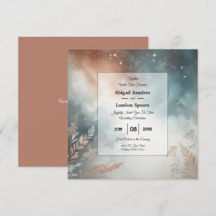 Sage and Terracotta Stardust Skies Wedies Einladung