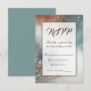 Sage and Terracotta Stardust Skies Wedies RSVP Karte