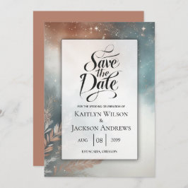 Sage and Terracotta Stardust Skies Wedies Save The Date
