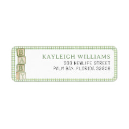 Sage Baby Blocks Return Address Label
