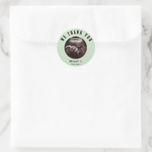 Sage Baby Dusche Ultrasound Vielen Dank Runder Aufkleber