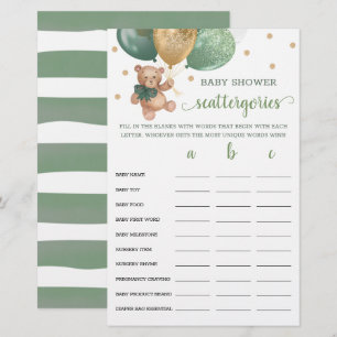 Sage Baby Dusche Zubehör Geschenkartikel Spiel Ted