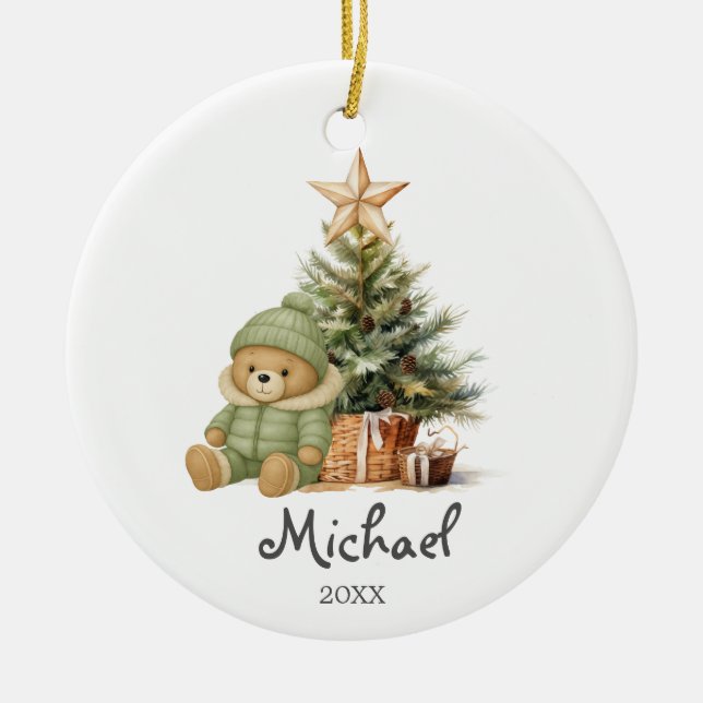 Sage Bear Trees Baby’s First Christmas Ornament (Vorne)