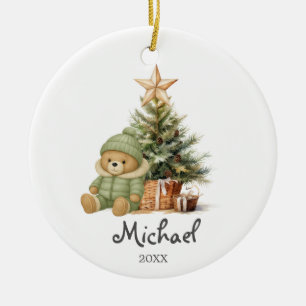 Sage Bear Trees Baby's erstes Weihnachtsbaum-Ornam Keramik Ornament