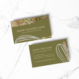 Sage Beige Koch Catering Cake Maker Rolling Button Visitenkarte