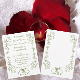 Sage Bells Scrollwork Hochzeitsempfang Einladung