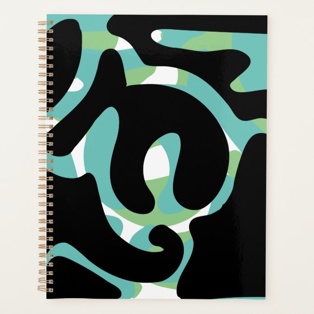 Sage Black Light Aquamarin Moderne Moderne Moderne Planer (Vorderseite)