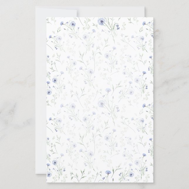 Sage Blue Watercolor Wildflower (Vorderseite)