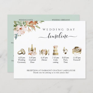 Sage Blush Floral Mariage chronologie et programme
