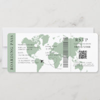 Sage Boarding Pass Hochzeit in Urlaubsort QR-Code