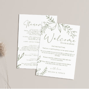 Sage Boho Blume Begrüßungsschreiben und Ausflug Mitteilungskarte