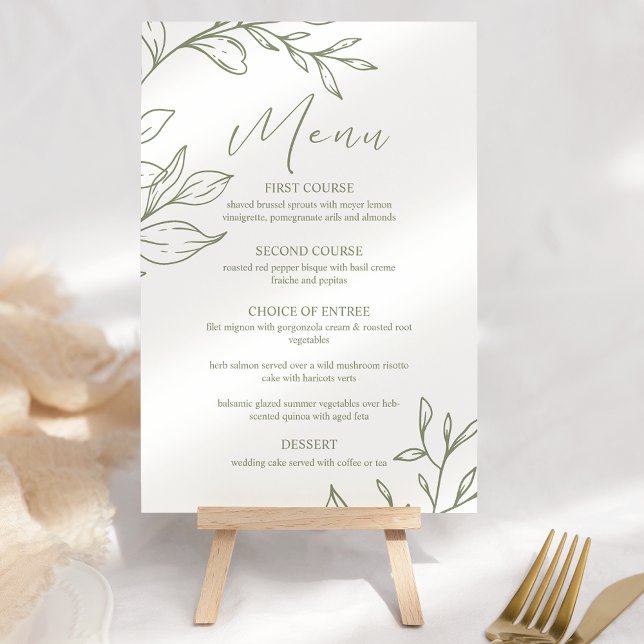 Sage Boho Blume Boho Wedding Menu Menükarte (Von Creator hochgeladen)