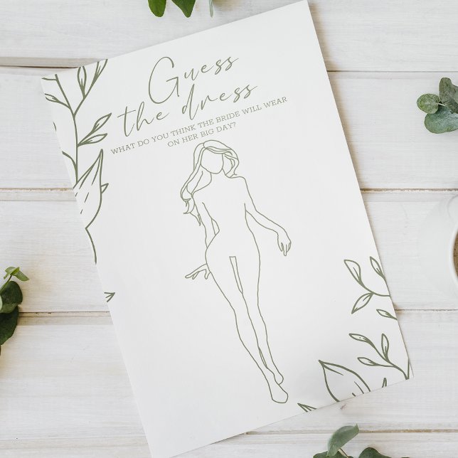 Sage Boho Blume Bridal Game Guess the Dress Flyer (Von Creator hochgeladen)