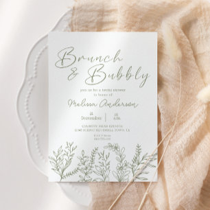 Sage Boho Blume Brunch Bridal Dusche Einladung