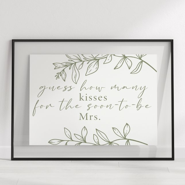 Sage Boho Fleurs Jeu de devinette de bisous Poster (Créateur téléchargé)