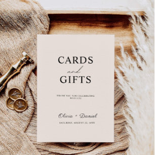 Sage Boho Wedding Cards and Gifts Sign, Einladung