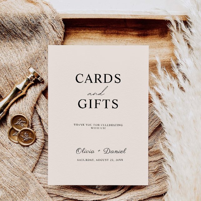 Sage Boho Wedding Cards and Gifts Sign, Einladung (Sage Boho Wedding Cards and Gifts Sign,)