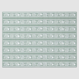 Sage Bone Inlay Floral Border Decoupage Paper Seidenpapier
